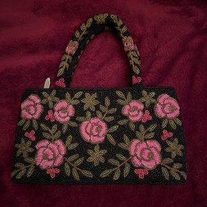 Vintage beaded floral purse